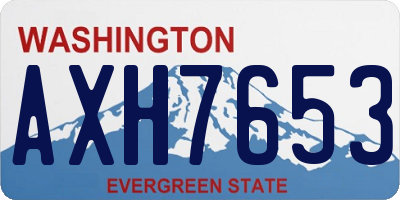 WA license plate AXH7653