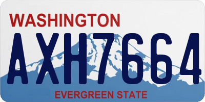 WA license plate AXH7664