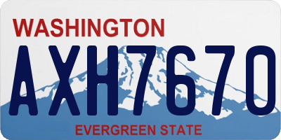 WA license plate AXH7670