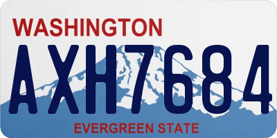 WA license plate AXH7684