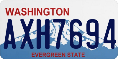 WA license plate AXH7694