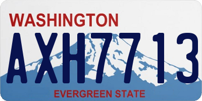 WA license plate AXH7713