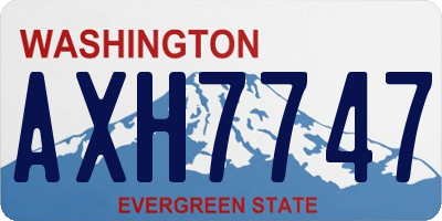WA license plate AXH7747
