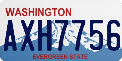 WA license plate AXH7756