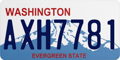 WA license plate AXH7781
