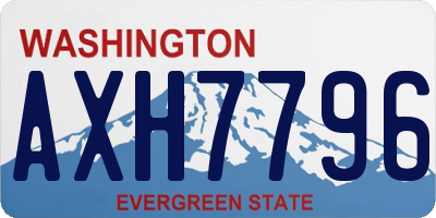 WA license plate AXH7796