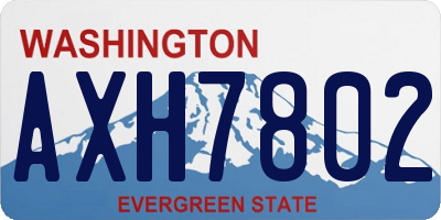 WA license plate AXH7802