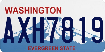 WA license plate AXH7819