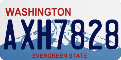 WA license plate AXH7828