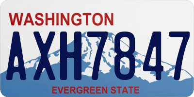 WA license plate AXH7847