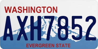 WA license plate AXH7852