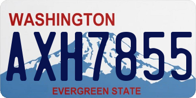 WA license plate AXH7855