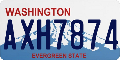 WA license plate AXH7874
