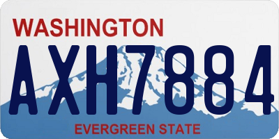 WA license plate AXH7884