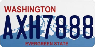 WA license plate AXH7888