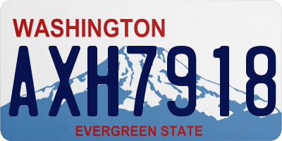 WA license plate AXH7918