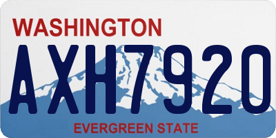 WA license plate AXH7920