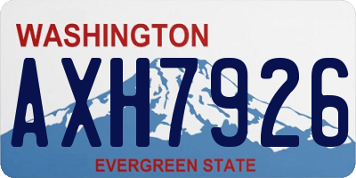 WA license plate AXH7926