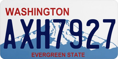 WA license plate AXH7927