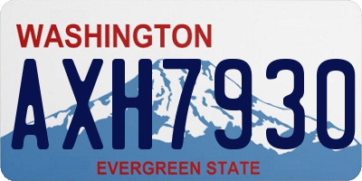WA license plate AXH7930