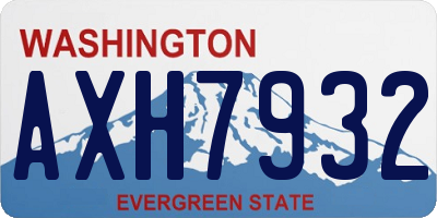 WA license plate AXH7932