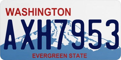 WA license plate AXH7953