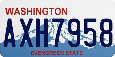 WA license plate AXH7958
