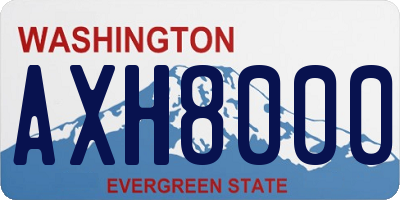 WA license plate AXH8000