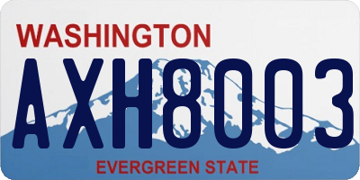 WA license plate AXH8003