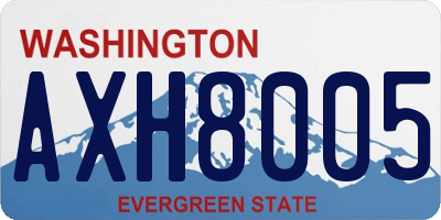 WA license plate AXH8005