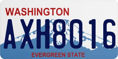 WA license plate AXH8016