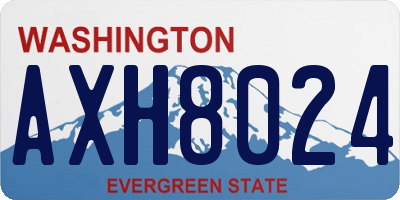WA license plate AXH8024