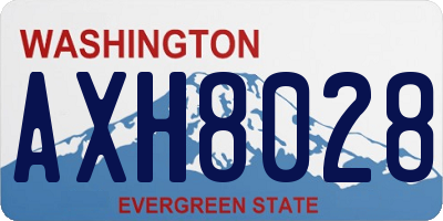 WA license plate AXH8028