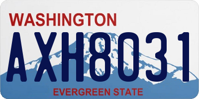 WA license plate AXH8031