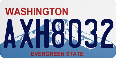 WA license plate AXH8032
