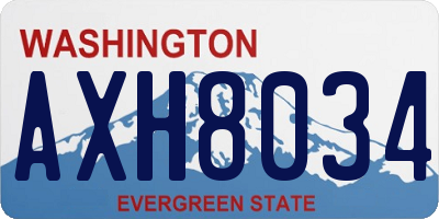 WA license plate AXH8034