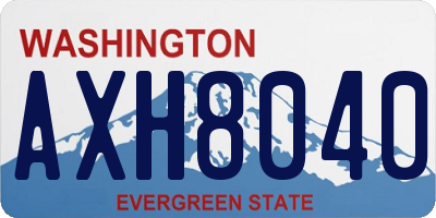 WA license plate AXH8040