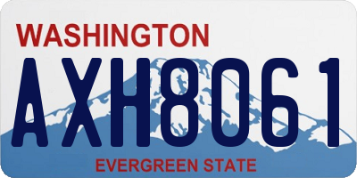 WA license plate AXH8061