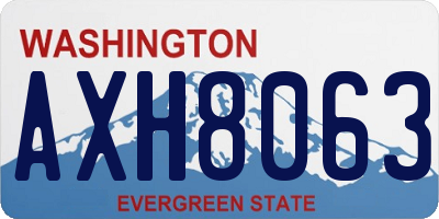 WA license plate AXH8063
