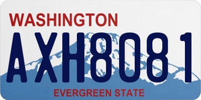 WA license plate AXH8081