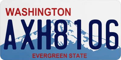 WA license plate AXH8106
