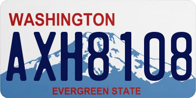WA license plate AXH8108