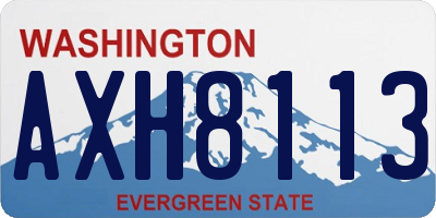 WA license plate AXH8113