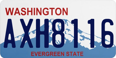 WA license plate AXH8116