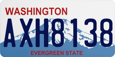 WA license plate AXH8138