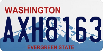 WA license plate AXH8163