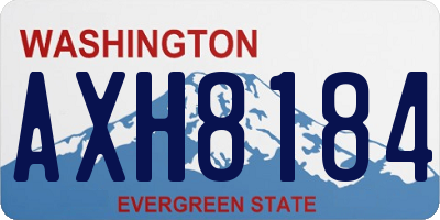 WA license plate AXH8184
