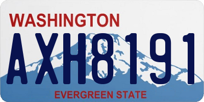 WA license plate AXH8191