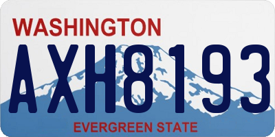 WA license plate AXH8193