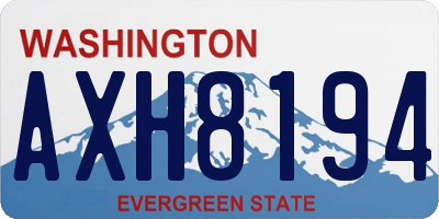 WA license plate AXH8194